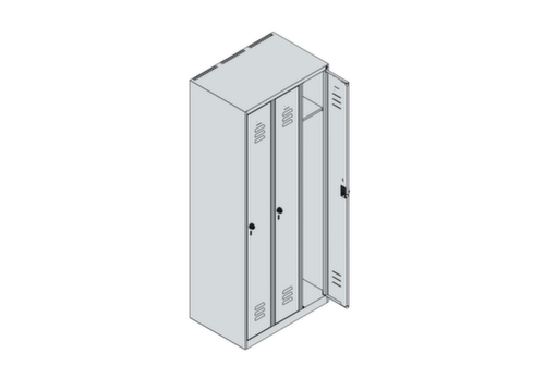 C+P Spind Classic Plus mit 3 Abteilen, Abteilbreite 250 mm