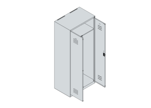 C+P PSA-Spind Classic Plus für Schwarz-Weiß-Trennung, Abteilbreite 400 mm