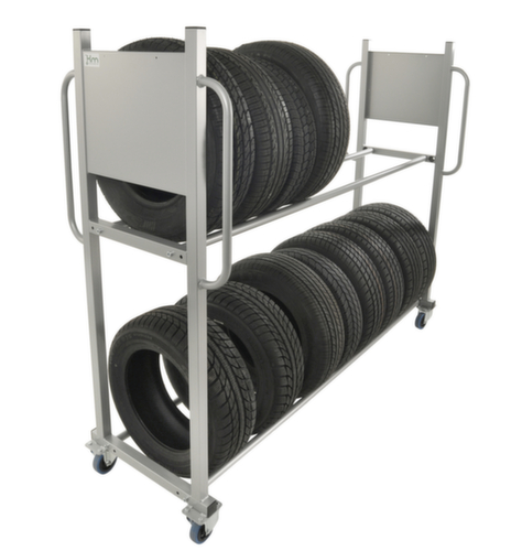 Kongamek Reifenwagen für 16 Reifen, Traglast 300 kg, 2 Etagen