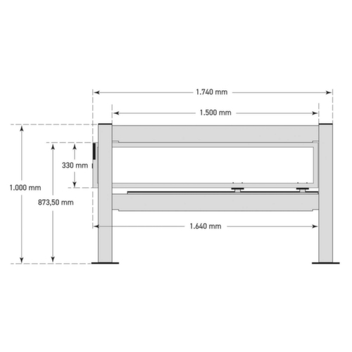 BLACK BULL Schiebetür-Set XL-Line, Schiebetür-Set, Höhe x Breite 1000 x 1740 mm