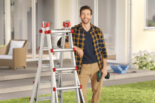 Hailo Mehrzweck-Kombileiter M80, 4 x 3 profilierte Sprossen