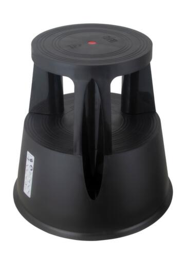 UDOBÄR Robuster Rolltritt für starke Beanspruchung, Kunststoff, RAL9005 Tiefschwarz