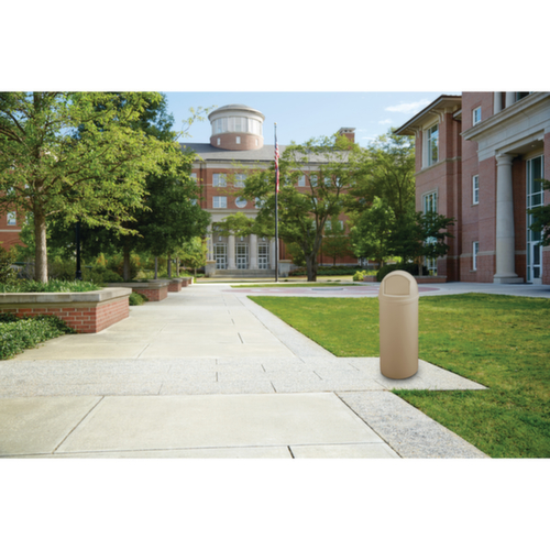 Rubbermaid Feuerhemmender Abfallbehälter Marshal® Classic, 80 l, beige, Deckel beige