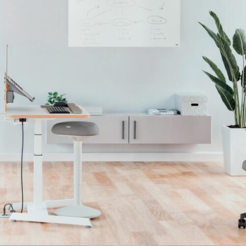 Leitz Sitz-Steh-Hocker Ergo Active, Sitz grau, rutschfester Fußunterseite