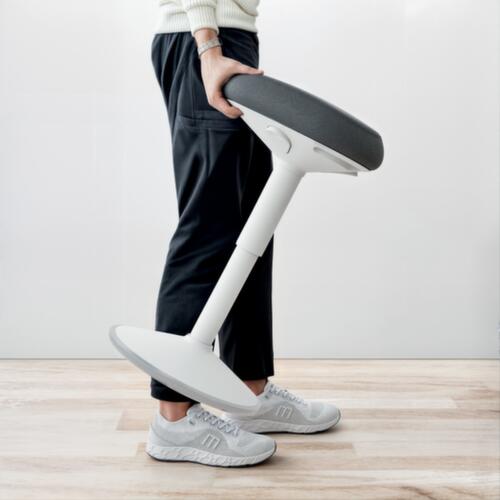 Leitz Sitz-Steh-Hocker Ergo Active, Sitz grau, rutschfester Fußunterseite