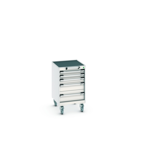 bott Fahrbarer Schubladenschrank cubio, 5 Schublade(n), RAL7035 Lichtgrau/RAL7035 Lichtgrau