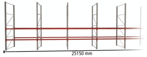 META Palettenregal MULTIPAL für 81 Paletten, 25150 mm breit, 3 Lagerebenen
