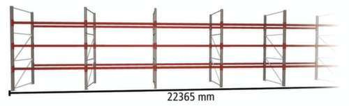 META Palettenregal MULTIPAL für 96 Paletten, 22365 mm breit, 4 Lagerebenen