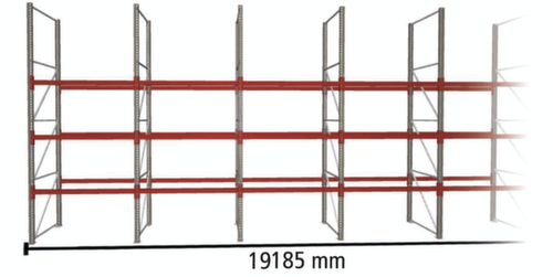 META Palettenregal MULTIPAL für 80 Paletten, 19185 mm breit, 4 Lagerebenen