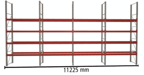 META Palettenregal MULTIPAL für 60 Paletten, 11225 mm breit, 5 Lagerebenen