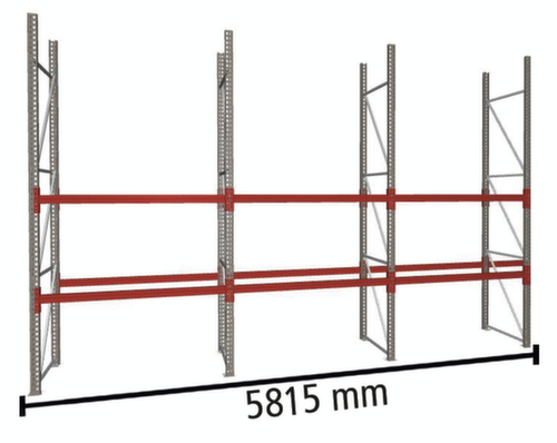 META Palettenregal MULTIPAL für 27 Paletten, 5815 mm breit, 3 Lagerebenen