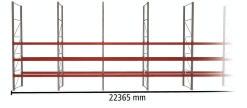 META Palettenregal MULTIPAL für 64 Paletten, 22365 mm breit, 4 Lagerebenen