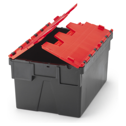 Mehrweg-Box mit rotem Deckel 600 x 400 x 365 mm