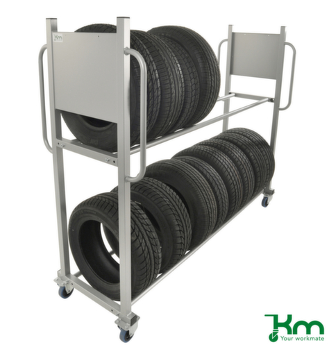 Kongamek Reifenwagen für 16 Reifen, Traglast 300 kg, 2 Etagen