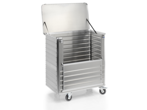 Gmöhling Alu-Kastenwagen mit klappbarer Wand, Inhalt 1050 l