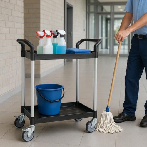 UDOBÄR Kunststoff-Etagenwagen 793x510 mm, Traglast 180 kg, 2 Etagen