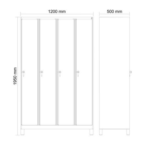 C+P Spind Evolo PLUS, Abteilbreite 300 mm