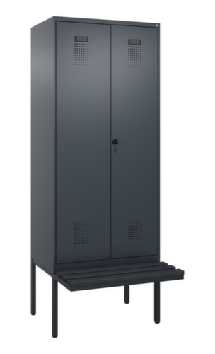 C+P PSA-Spind Evolo PLUS für Schwarz-Weiß-Trennung mit Sitzbank, Abteilbreite 400 mm
