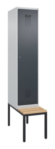 C+P Schwarz-Weiß-Spind Evolo PLUS mit Sitzbank, Abteilbreite 400 mm