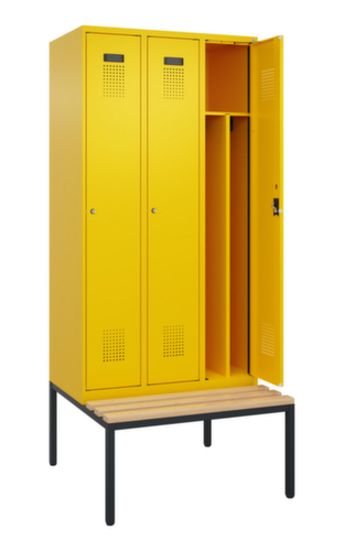C+P Schwarz-Weiß-Spind Evolo PLUS mit Sitzbank, Abteilbreite 300 mm