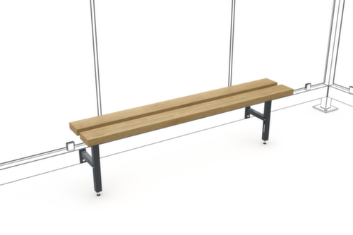 WSM Sitzbank RelaxNature II 1500 für Raucher-Unterstand, RAL5010 Enzianblau