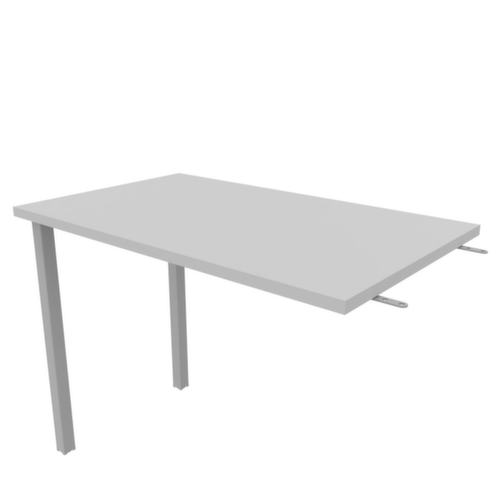 Quadrifoglio Anbautisch Practika für Schreibtisch mit 4-Fußgestell, Breite x Tiefe 1000 x 600 mm, Platte grau