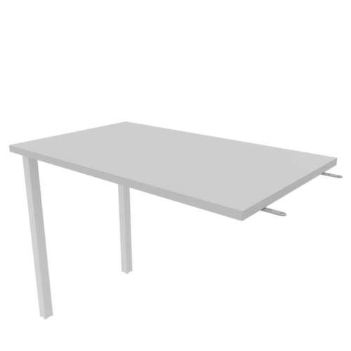 Quadrifoglio Anbautisch Practika für Schreibtisch mit 4-Fußgestell, Breite x Tiefe 1000 x 600 mm, Platte grau