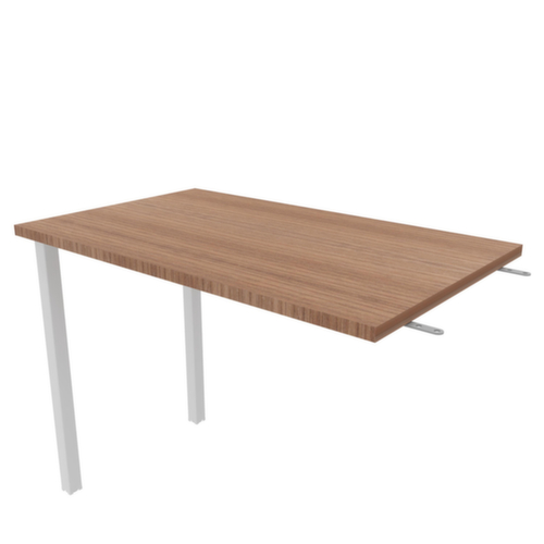 Quadrifoglio Anbautisch Practika für Schreibtisch mit 4-Fußgestell, Breite x Tiefe 1000 x 600 mm, Platte Nuss Canaletto