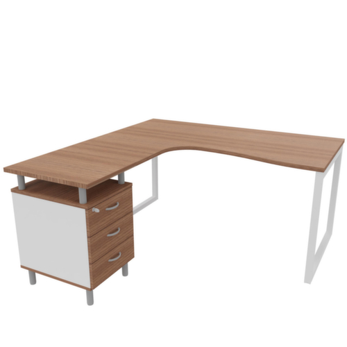 Quadrifoglio Büro-Set Practika mit 1 Schreibtisch, 1 Standcontainer