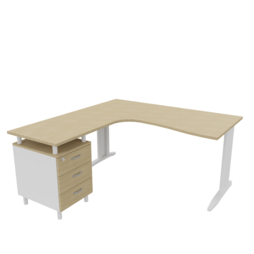 Quadrifoglio Büro-Set Practika mit 1 Schreibtisch, 1 Standcontainer