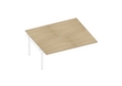 Quadrifoglio Höhenverstellbarer Anbautisch Practika für Benchtisch mit 4-Fußgestell, Breite x Tiefe 1800 x 1600 mm, Platte Eiche