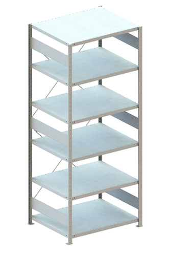 META System-Steckregal, Höhe x Breite x Tiefe 2500 x 1356 x 836 mm, 6 Böden