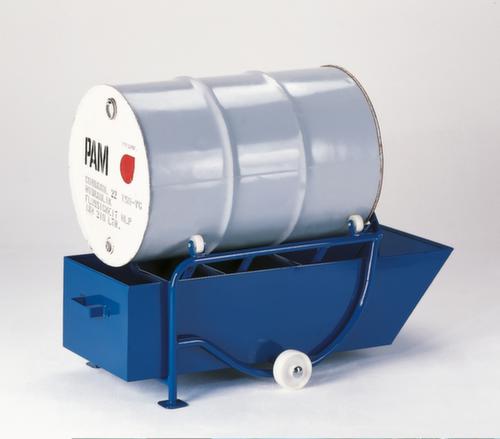Rollcart Fasskippbock mit Ölwanne 208 l und Auflage mit Walzen, für 1 x 200-Liter-Fass Milieu 1 L
