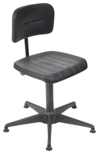 Arbeitsstuhl mit Spindel, Sitz PU-Schaum mit Stahleinlage schwarz, mit Gleitern Standard 1 L