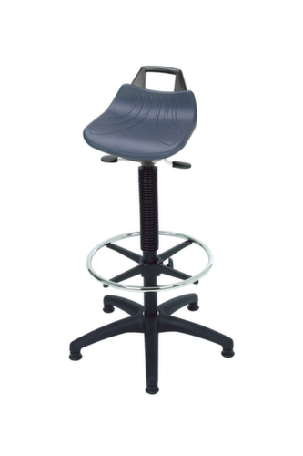 Höhenverstellbare Stehhilfe, Sitzhöhe 600 - 860 mm, Gestell schwarz Standard 1 L