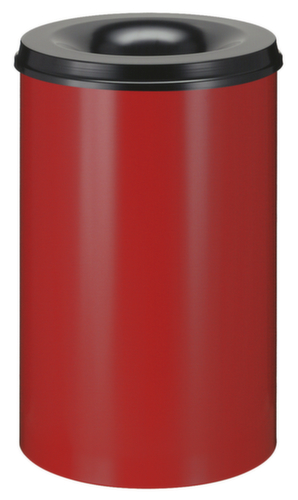 Selbstlöschender Papierkorb aus Stahl, 110 l, rot, Kopfteil schwarz Standard 1 L