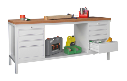 PAVOY Werkbank mit verschiedenen Unterbauten, 8 Schubladen, 1 Ablageboden Standard 2 L