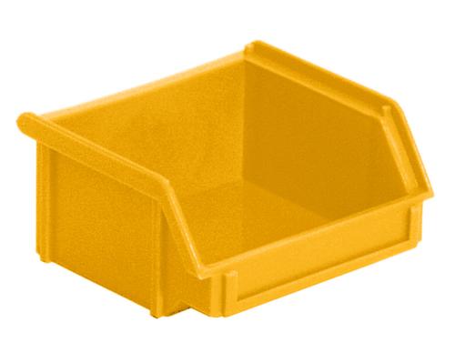 Stapelbarer Sichtlagerkasten Classic mit großer Griffmulde, gelb, Tiefe 95 mm Standard 1 L