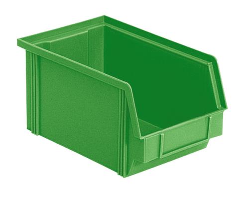 Stapelbarer Sichtlagerkasten Classic mit großer Griffmulde, grün, Tiefe 230 mm Standard 1 L