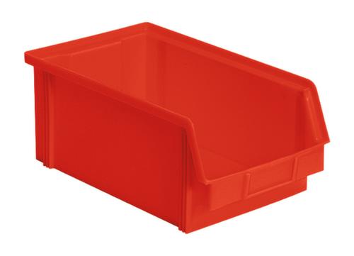 Stapelbarer Sichtlagerkasten Classic mit großer Griffmulde, rot, Tiefe 350 mm Standard 1 L