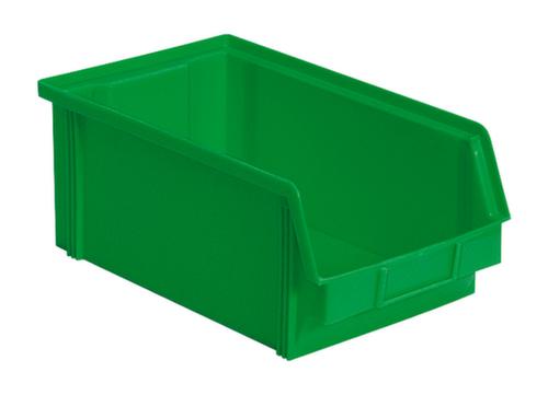 Stapelbarer Sichtlagerkasten Classic mit großer Griffmulde, grün, Tiefe 350 mm Standard 1 L