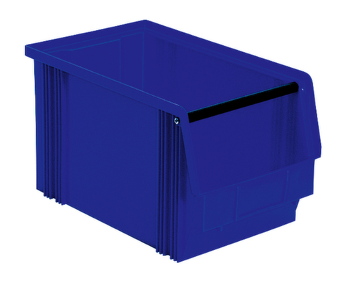 Stapelbarer Sichtlagerkasten Classic mit großer Griffmulde, blau, Tiefe 350 mm Standard 1 L