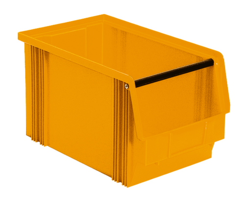 Stapelbarer Sichtlagerkasten Classic mit großer Griffmulde, gelb, Tiefe 350 mm Standard 1 L