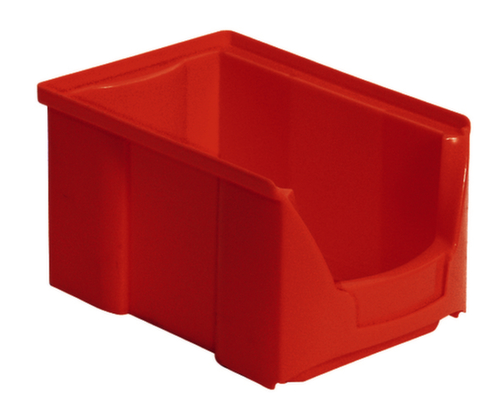 Stapelbarer Sichtlagerkasten Futura mit tiefer Eingrifföffnung, rot, Tiefe 230 mm Standard 1 L