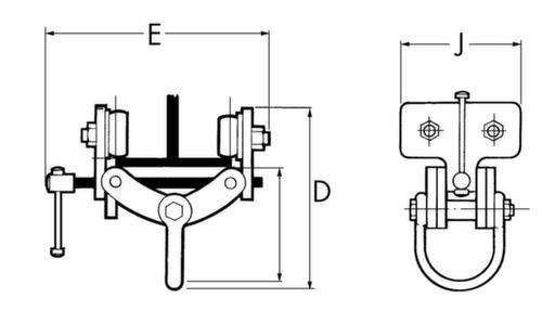 Montage-Rollklemme Technische Zeichnung 1 L