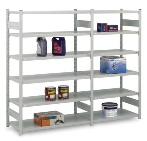 hofe Traversenregal in schwerer Bauart, Höhe x Breite x Tiefe 2500 x 1360 x 635 mm, 6 Böden Milieu 1 L