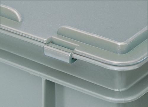 Euronombehälter mit Scharnierdeckel, rot, HxLxB 235x600x400 mm Detail 1 L