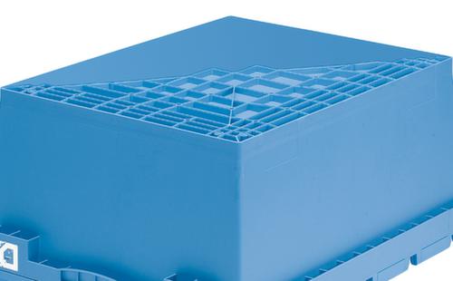 Mobiler Rechteckbehälter mit Doppelboden, Inhalt 151 l, blau Detail 1 L