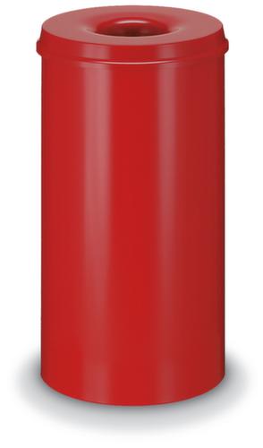 Selbstlöschender Papierkorb aus Stahl, 50 l, rot, Kopfteil rot Standard 1 L