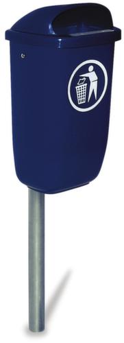 Abfallbehälter nach DIN 30713, 50 l, Zur Wand- oder Pfostenmontage, blau Standard 1 L